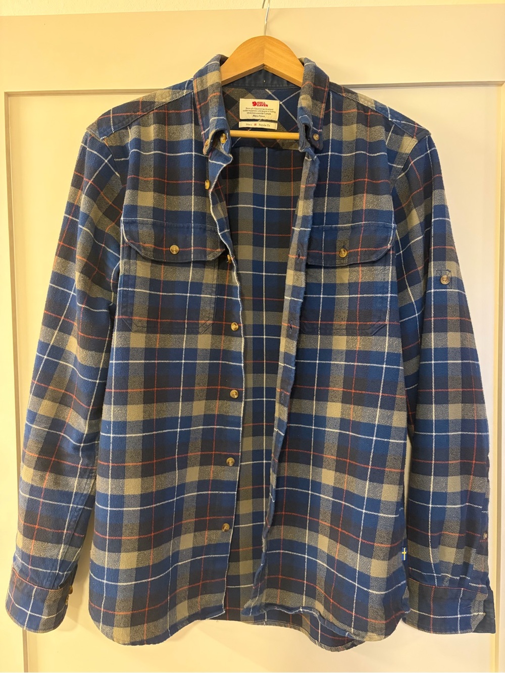 Fjallraven Blue Plaid Button-Down Shirt